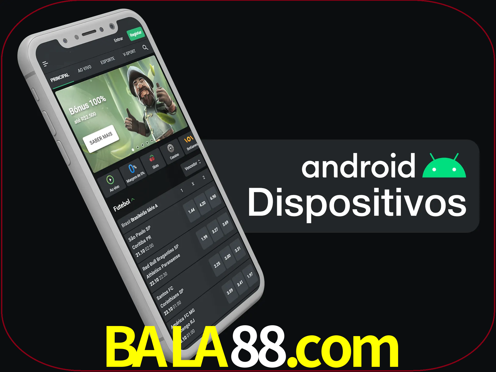 O aplicativo suporta a maioria de todos os dispositivos Android.