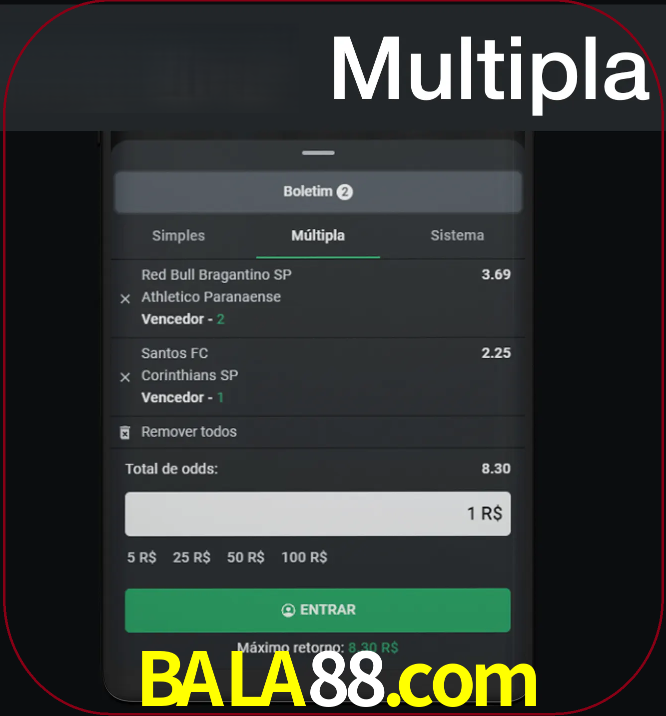 Faça apostas mais valiosas com mais de duas apostas.