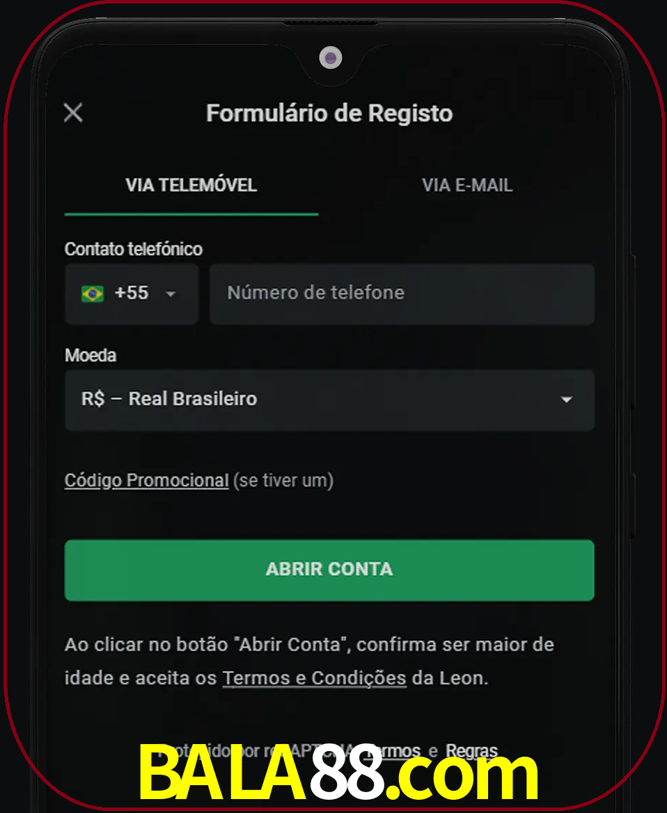 Abra o aplicativo e inicie o processo de registro.