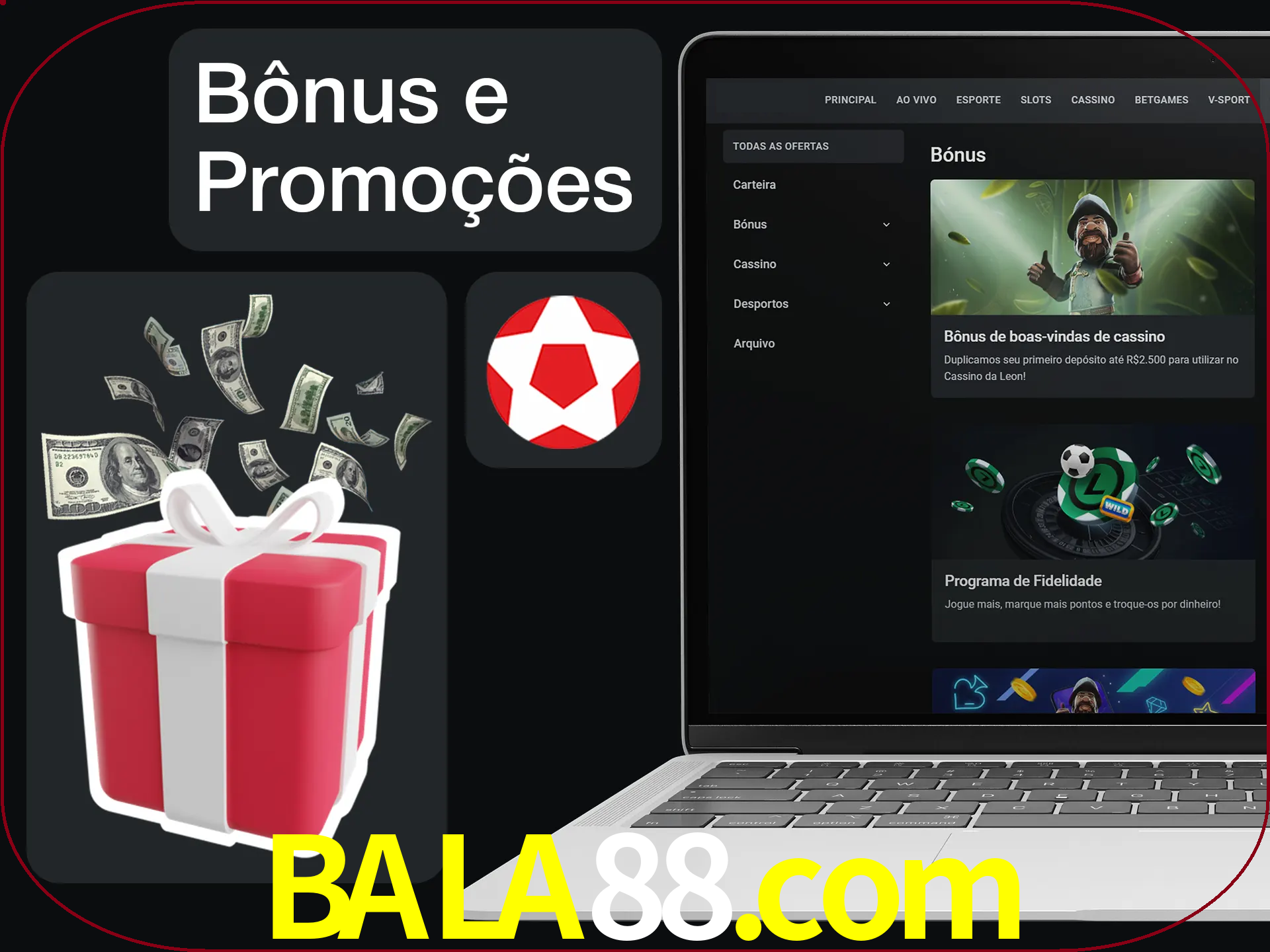Verifique se há novos bônus e promoções.