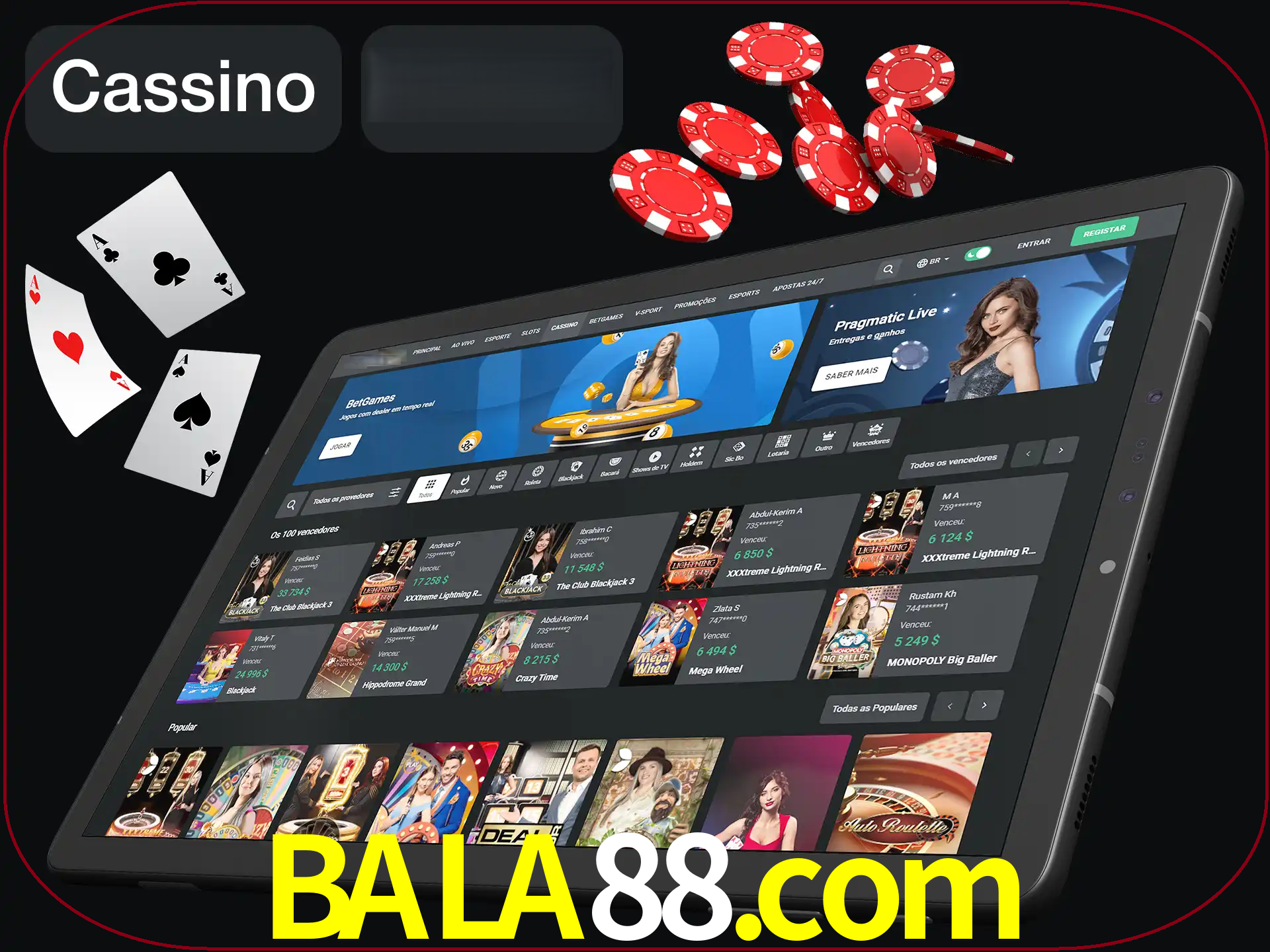Jogue vários jogos de cassino em nosso cassino.