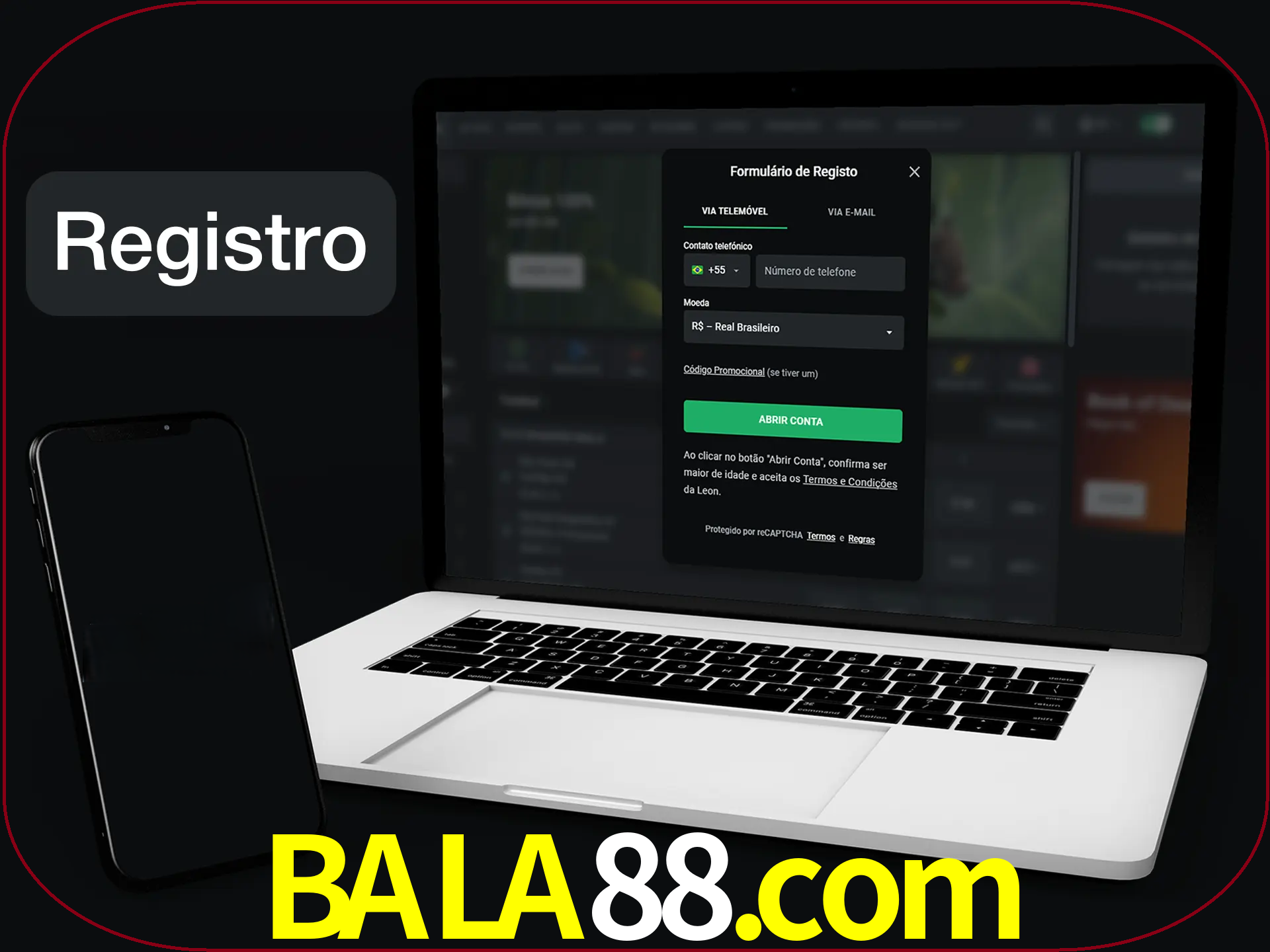 O registro na LeonBet é simples.