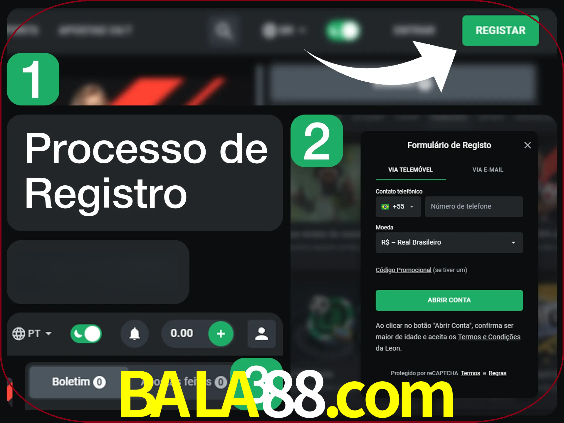 O processo de registro na LeonBet é simples.